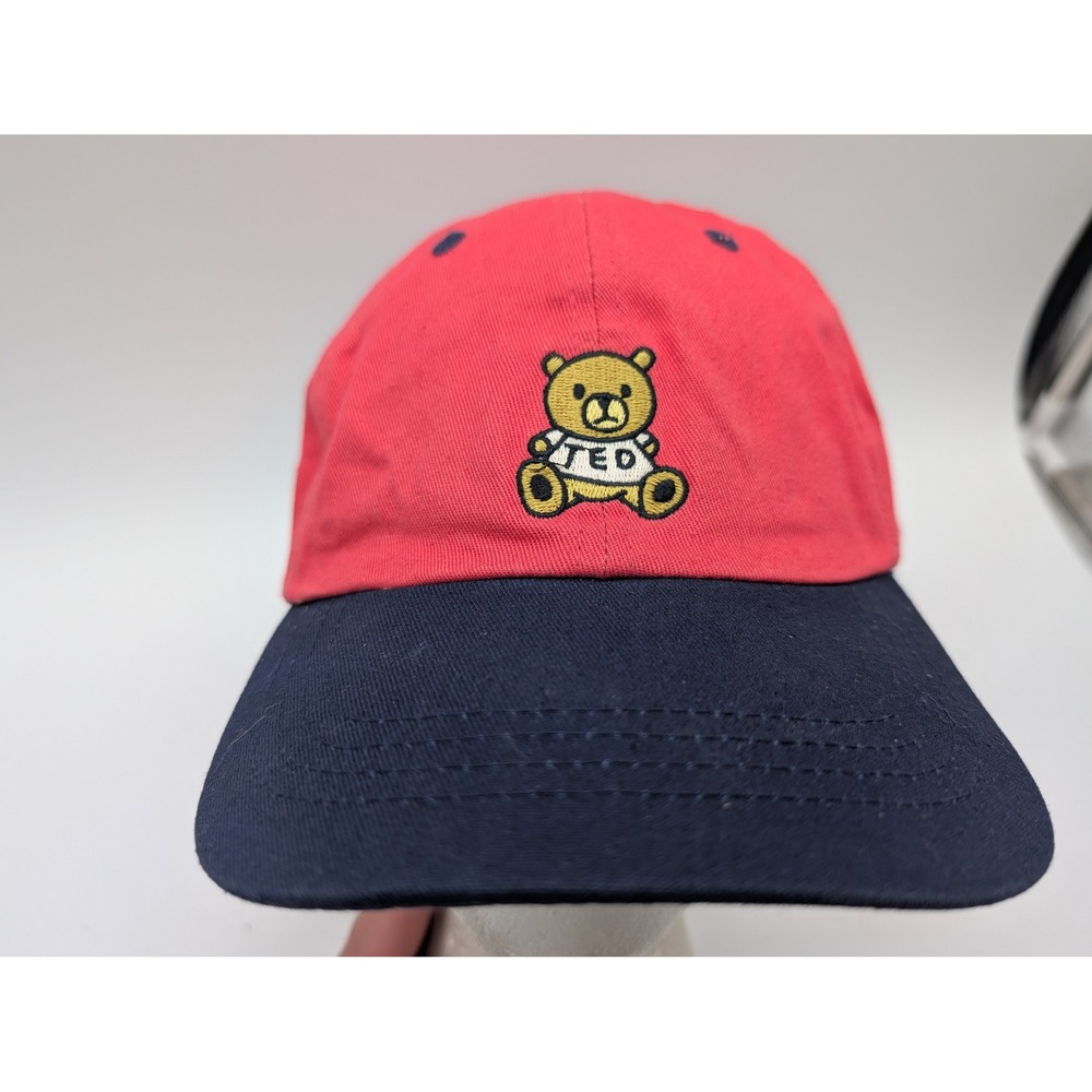 Teddy Fresh Red Navy Blue Embroidered Bear Logo Adjustable Strapback Hat